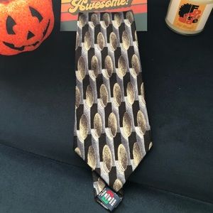 Mulberry Brand Gray and Deep Gold Design, Made in Italy 100% Silk